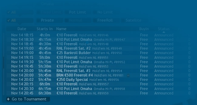 MyAccount Poker Freerolls